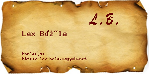 Lex Béla névjegykártya